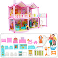 Doll House with Miniature Furniture Garage